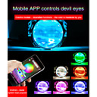 RGB 2/4 pcs Daytime Running Headlight Lamp Car Angel Eyes Demon Eye Led Halo Ring Headlight DRL Smartphone App-enabled Conversion