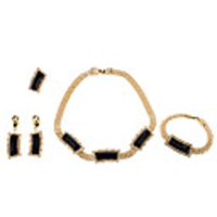 Rhinestone Strip Resin Alloy Jewelry Set