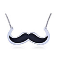 Rhodium Inlaid Mustache Alloy Necklace(Assorted Colors)