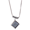Rhombus Gem Antique Silver Necklace