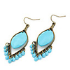Rhombus Peach Heart Drop Beads Earrings