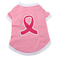 Ribbon Style Cotton Dog Shirt (XS-M,  Pink)