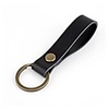 richbud vegetable leather keychain pob solid metal bronze handcraft key ring lanyard handmade (black)