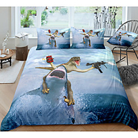Riding Shark 3-Piece Duvet Cover Set Hotel Bedding Sets Comforter Cover with Soft Lightweight Microfiber,  Include 1 Duvet Cover,  2 Pillowcases for Double/Queen/King(1 Pillowcase for Twin/Single)