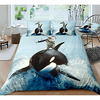Riding Shark 3-Piece Duvet Cover Set Hotel Bedding Sets Comforter Cover with Soft Lightweight Microfiber,  Include 1 Duvet Cover,  2 Pillowcases for Double/Queen/King(1 Pillowcase for Twin/Single)