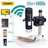 RIEVBCAU Portable Digital Microscope Support Wifi 0-1000X Handheld Electron Microscope miniinthebox