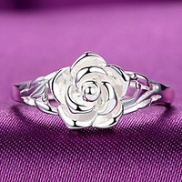 Ring 3D Silver Copper Silver-Plated Flower Fashion 1pc 7 8 / Women