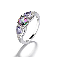 Ring 3D Silver Zircon Copper Silver-Plated Heart Precious Fashion 1pc 7 8 9 / Women