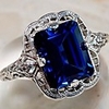 Ring AAA Cubic Zirconia 3D Blue Purple Copper Stylish 6 7 8 9 10 / Women