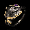 Ring AAA Cubic Zirconia Briolette Black Brass Floral Theme Artistic Unique Design Elegant 1pc 6 7 8 9 10 / Women