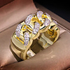 Ring AAA Cubic Zirconia Crossover Gold Brass XOXO Unique Design Trendy 1pc 5 6 7 8 9 / Men