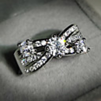 Ring AAA Cubic Zirconia Crossover Silver Brass Floral Theme Elegant Sweet 1pc 6 7 8 9 10 / Women