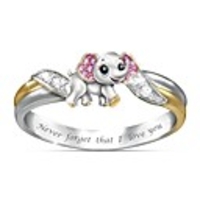 Ring AAA Cubic Zirconia Fancy Silver Brass Elephant Cute 1pc 6 7 8 9 10 / Women