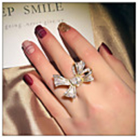 Ring AAA Cubic Zirconia Geometrical Gold Brass Bowknot Trendy Korean 1pc 6 7 8 9 10 / Women