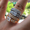 Ring AAA Cubic Zirconia Geometrical Gold Silver Brass Courage Fashion 1 set 6 7 8 9 10 / Couple