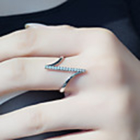 Ring AAA Cubic Zirconia Geometrical Silver Brass Alphabet Shape Initial 1pc 6 7 8 9 10 / Women