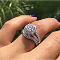 Ring AAA Cubic Zirconia Geometrical Silver Brass Blessed Fashion 1 set 6 7 8 9 10 / Women