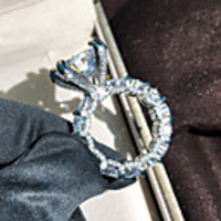Ring AAA Cubic Zirconia Geometrical Silver Brass Floral Theme Luxury Elegant 1pc 6 7 8 9 10 / Women