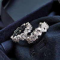 Ring AAA Cubic Zirconia Geometrical Silver Brass Floral Theme Luxury Trendy Korean 1pc 6 7 8 9 10 / Women
