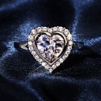 Ring AAA Cubic Zirconia Geometrical Silver Brass Heart Luxury Sweet 1pc 6 7 8 9 10 / Women