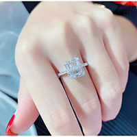 Ring AAA Cubic Zirconia Geometrical Silver Brass Love Luxury Elegant Fashion 1pc 6 7 8 9 / Women