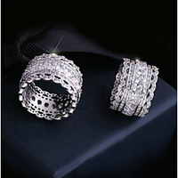 Ring AAA Cubic Zirconia Lace Silver Copper Precious Luxury Unique Design Elegant 1pc 6 7 8 9 10 / Women