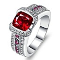 Ring AAA Cubic Zirconia Pave Red Alloy 1pc 5 6 7 8 9 / Women