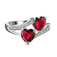 Ring AAA Cubic Zirconia Purple Red Blue Silver-Plated Heart Stylish 1pc 6 7 8 9 10 / Women