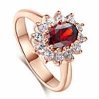 Ring AAA Cubic Zirconia Rose Gold Red Blue Platinum Plated Alloy Stylish 1pc 5 6 7 8 9 / Women