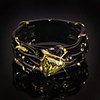 Ring AAA Cubic Zirconia Two Stone Black Brass Floral Theme Artistic 1pc 6 7 8 9 10 / Women