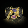 Ring AAA Cubic Zirconia Two Stone Black Brass Floral Theme Artistic Unique Design Vintage 1pc 6 7 8 9 10 / Women