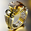 Ring AAA Cubic Zirconia Two Stone Gold Brass Statement Gothic 1pc 6 7 8 9 10