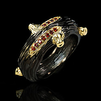 Ring AAA Cubic Zirconia Vintage Style Black Brass Floral Theme Artistic Unique Design Vintage 1pc 6 7 8 9 10 / Women