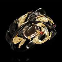 Ring AAA Cubic Zirconia Vintage Style Black Brass Floral Theme Luxury Unique Design Elegant 1pc 6 7 8 9 10 / Women