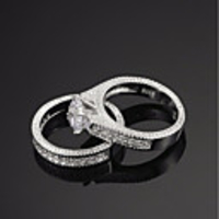 Ring AAA Cubic Zirconia Vintage Style Silver Alloy Tower Creative Ladies Luxury European 1pc 5 6 7 8 9 / Solitaire / Women