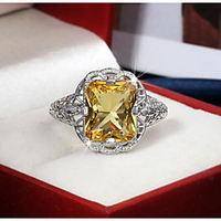 Ring AAA Cubic Zirconia Vintage Style Silver Brass Floral Theme Elegant Vintage European 1pc 6 7 8 9 10 / Women
