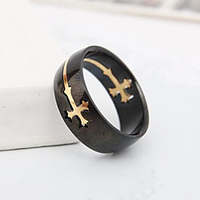 Ring Black Alloy Cross Punk 1pc 6 7 8 9 10 / Men