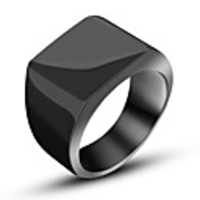 Ring Black Silver Titanium Steel Tungsten Steel Euramerican Initial engineering 7 8 9 10 11 / Men