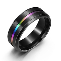 Ring Black Titanium Steel European 1pc 7 8 9 10 11 / Men