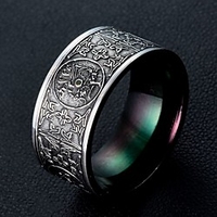 Ring Classic Black Titanium Steel Vintage 8 9 10 11 / Men