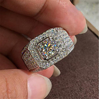 Ring Classic Gold Copper Imitation Diamond Flower Stylish 1pc 7 8 9 10 11