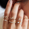 Ring Classic Gold Rhinestone Alloy Butterfly Bohemian Fashion Classic 7pcs 6 / Women