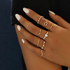 Ring Classic Gold Rhinestone Alloy Heart Wave Simple Fashion Vintage 9pcs 7 / Women