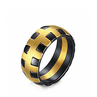 Ring Classic Gold Titanium Steel Vertical / Gold bar Stylish 1pc 9 10 11 / Men