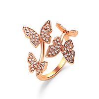 Ring Classic Rose Gold Gold Silver Zircon Copper Butterfly Statement Personalized Simple 1pc Adjustable / Women