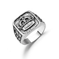 Ring Classic Silver Alloy Crown Classic Vintage 1pc 7 8 9 10 / Men