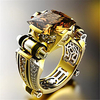 Ring Classic White Black Gold Plated Imitation Diamond Flower Stylish 1pc 8 9 10 11 12
