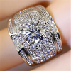 Ring Classic White Copper Flower Stylish 1pc 8 9 10 11 12
