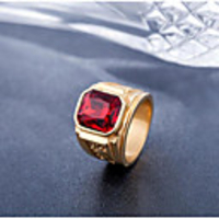 Ring Crystal 3D Black Blue Red Titanium Steel Stone Precious Vintage Fashion 1pc 9 10 / Men