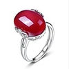Ring Crystal Solitaire Red Sterling Silver Crystal Agate Drop Cocktail Ring Mood Ladies Unique Design western style One Size / Women